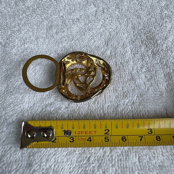 Vintage Gold Tone Ornate Scarf Ring / Slide Unisex - Picture 3 of 9